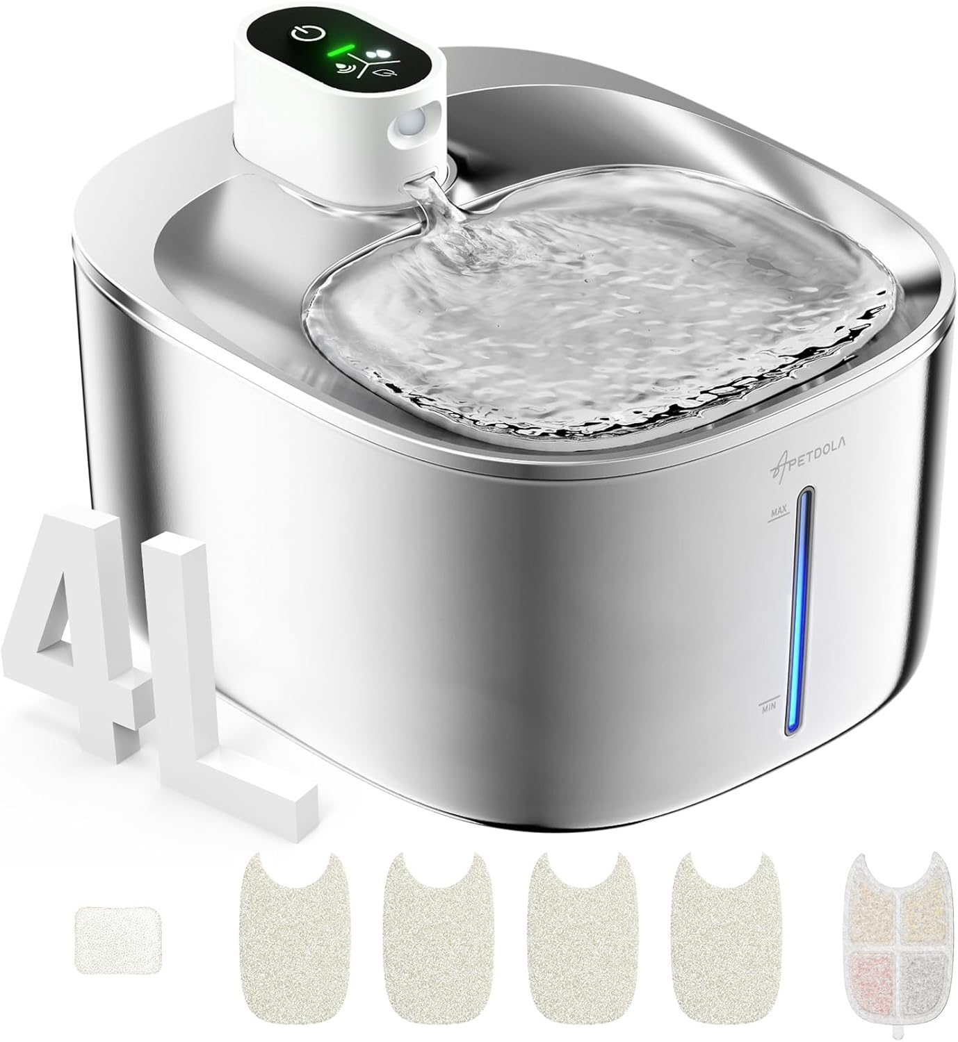 APETDOLA Wireless Stainless Steel Cat Fountain