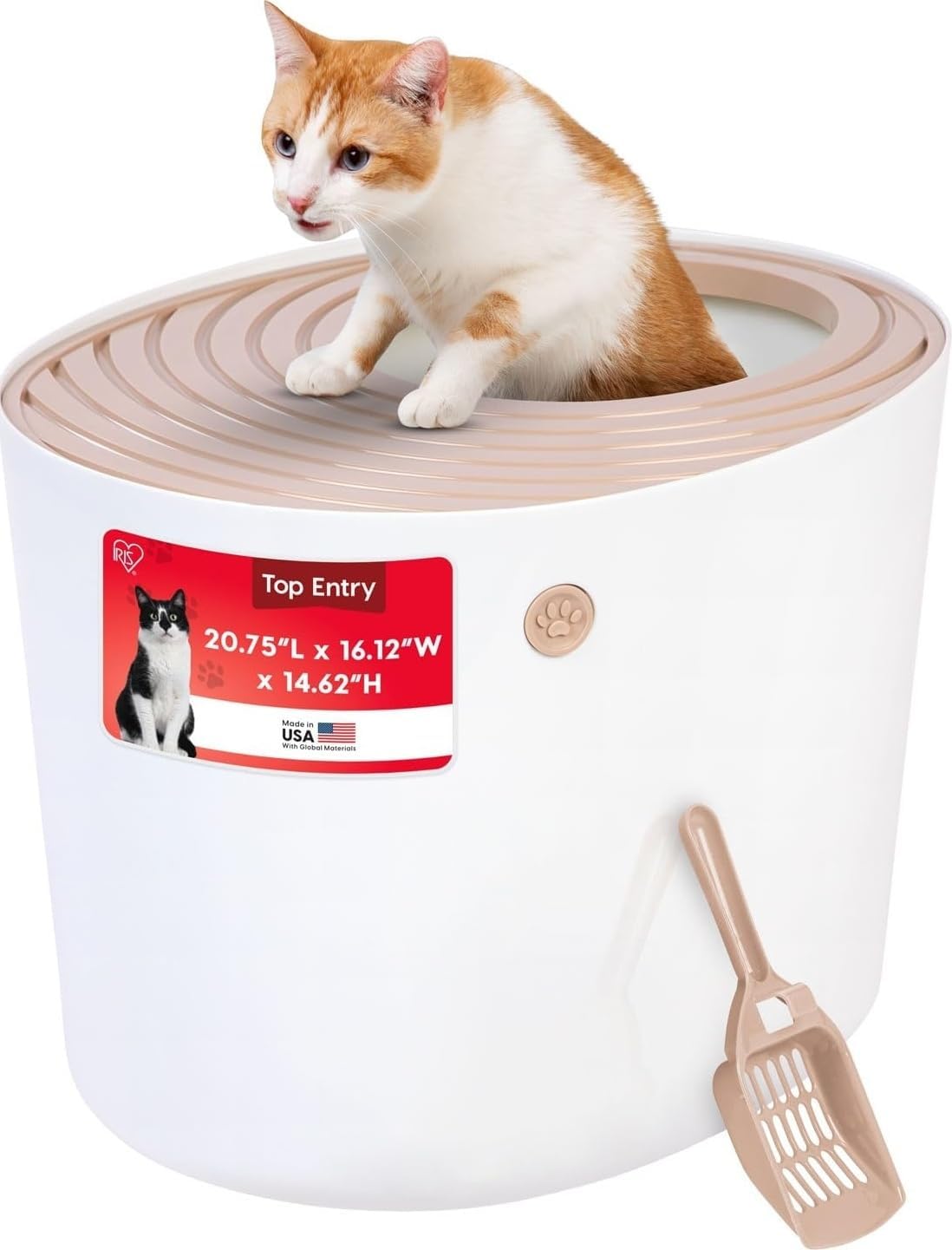 IRIS USA Large Top Entry Cat Litter Box