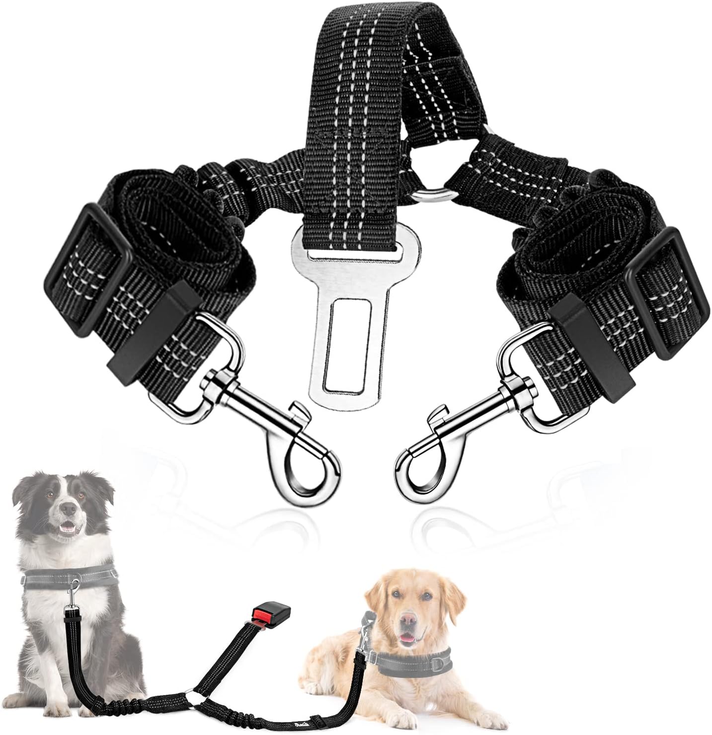 SlowTon Double Dog Seat Belt
