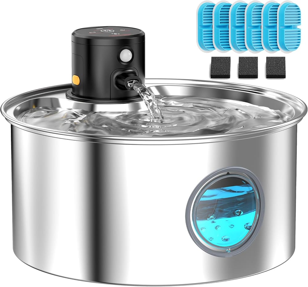 TOONIOOS Battery Powered Cat Water Fountain, 3.2L
