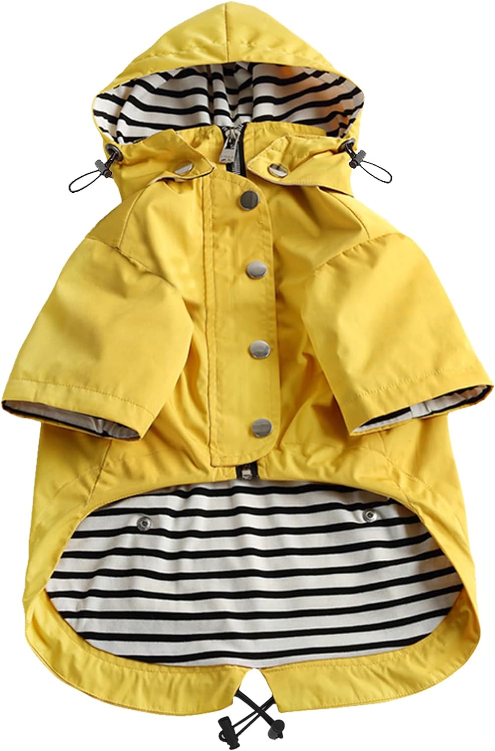 Zip Up Dog Raincoat with Reflective Buttons